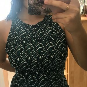 green/slightly turquoise tropical halter dress